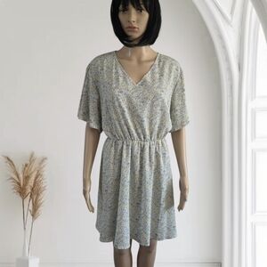 Shein curve floral Short Sleeves v-neck dress, plus size 2X